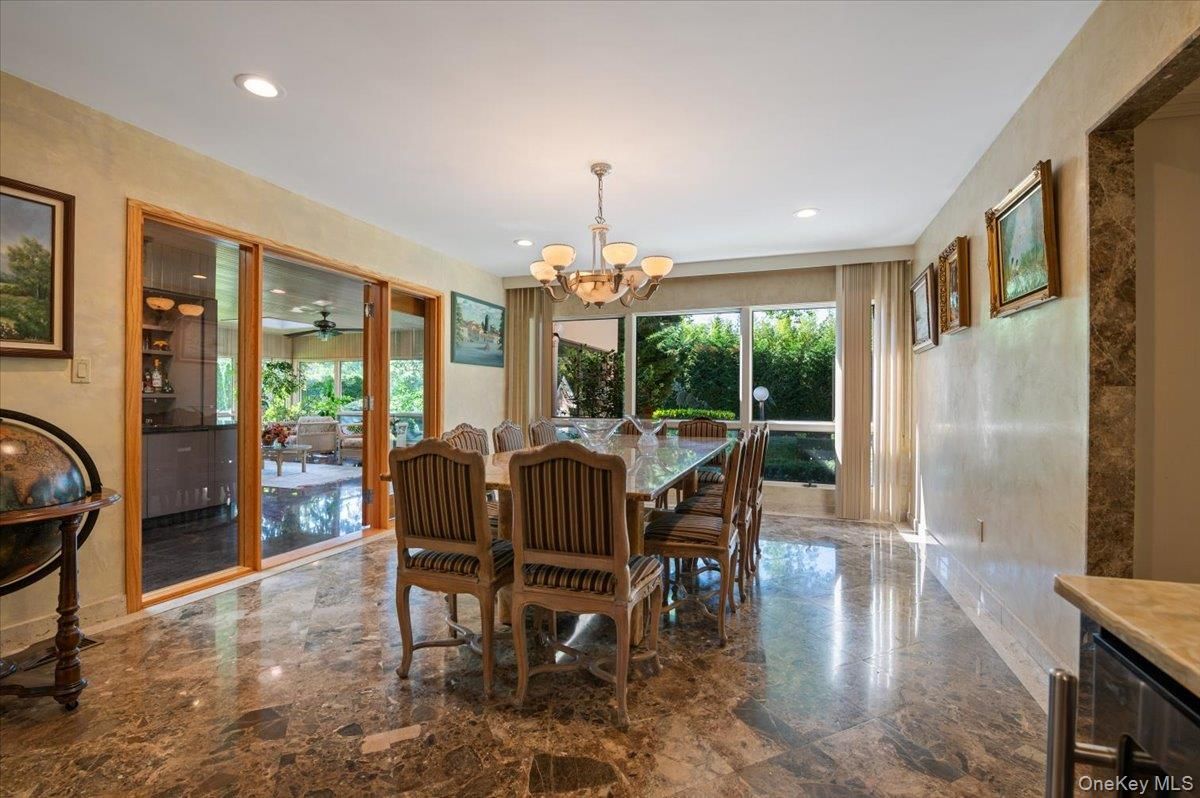 Chandelier, Dining room, Interior, Recessed Lighting