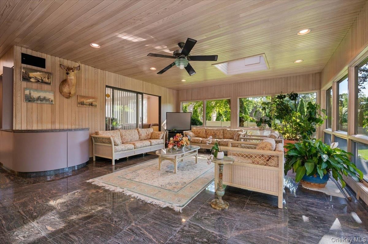 Interior, Living room, Recessed Lighting, Wooden Ceilings, Wooden Walls