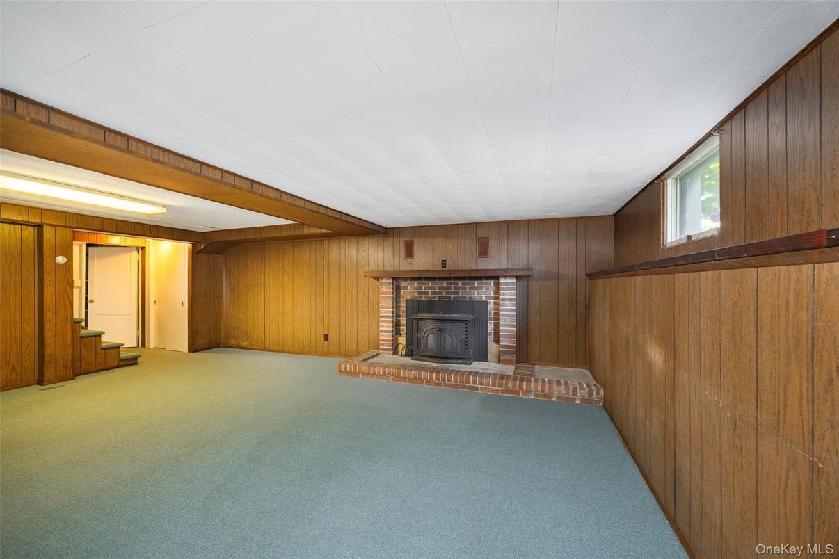 Empty room, Fireplace, Interior, Wooden Walls