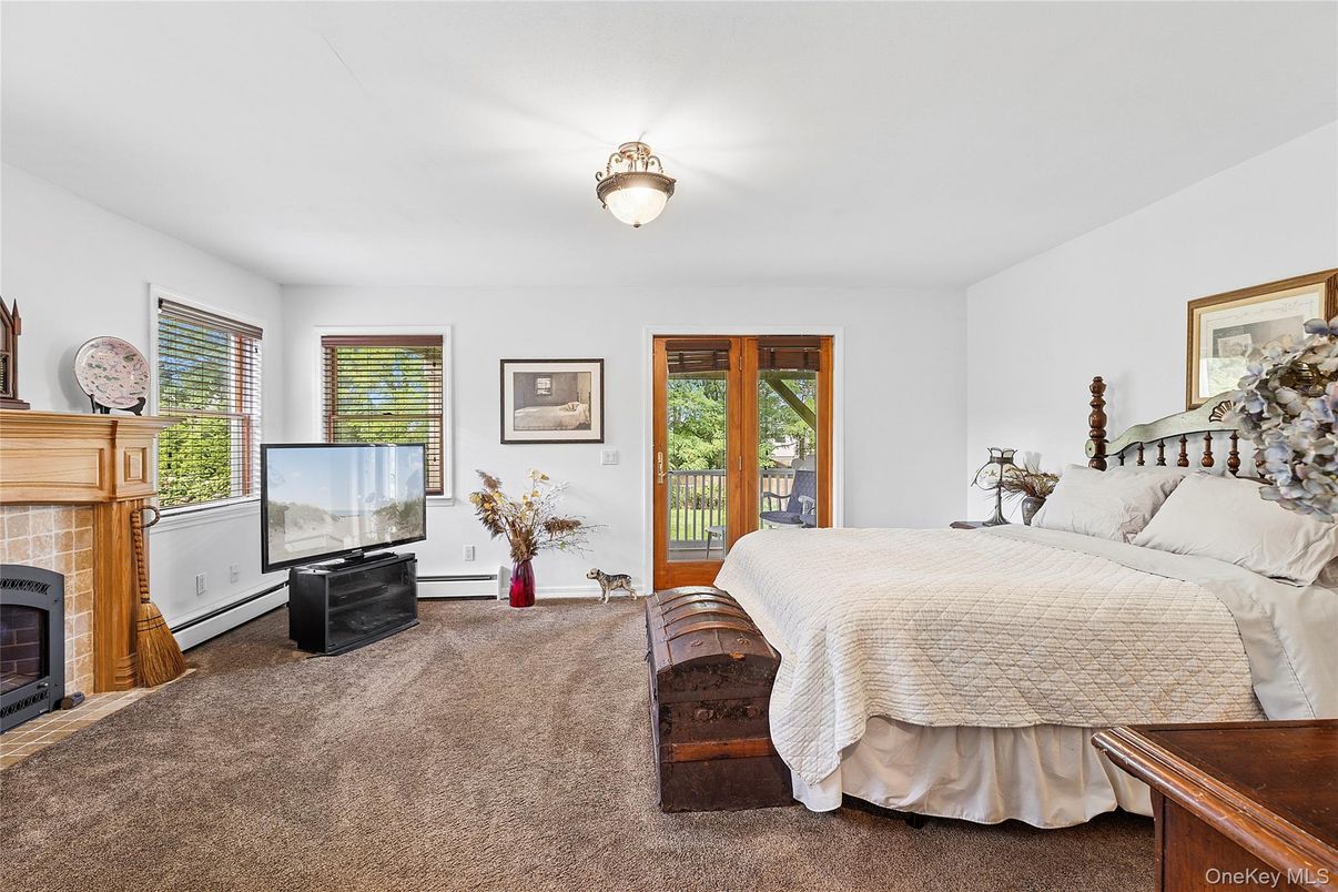 Bedroom, Fireplace, Interior