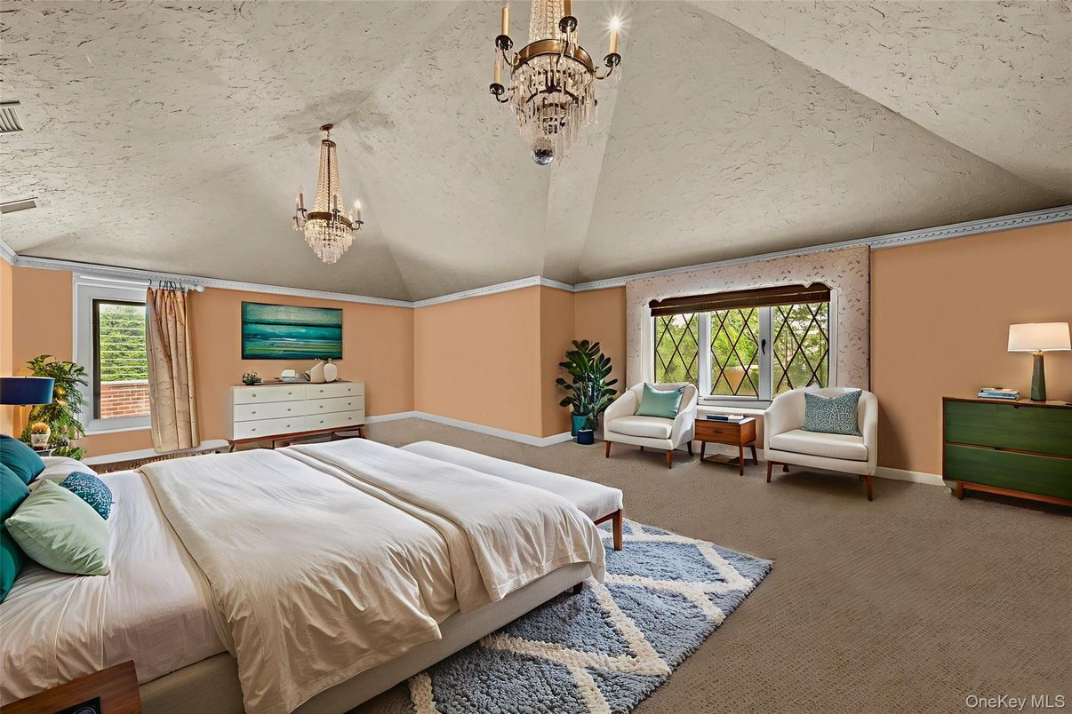Bedroom, Chandelier, Interior