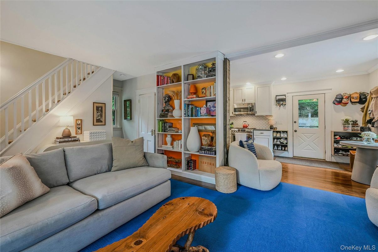 Interior, Kitchen, Living room, Recessed Lighting, Stainless Steel Appliances, Wood Texture Flooring