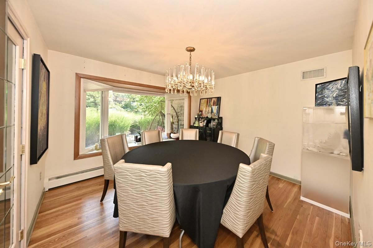 Chandelier, Dining room, Interior, Wood Texture Flooring