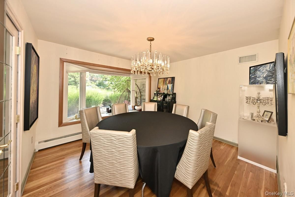 Chandelier, Dining room, Interior, Wood Texture Flooring