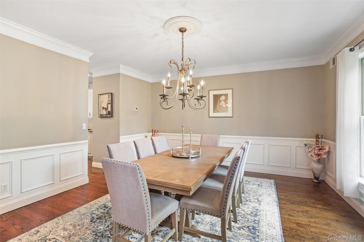 Chandelier, Dining room, Interior, Wood Texture Flooring