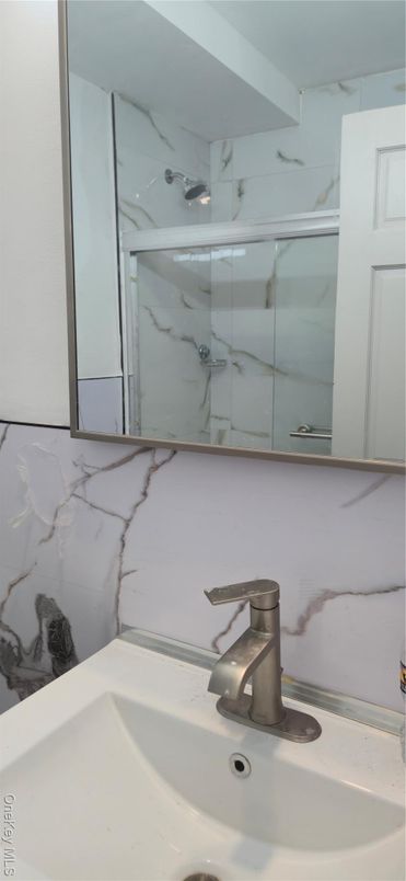 Bathroom, Glass Shower, Interior, Marble Walls