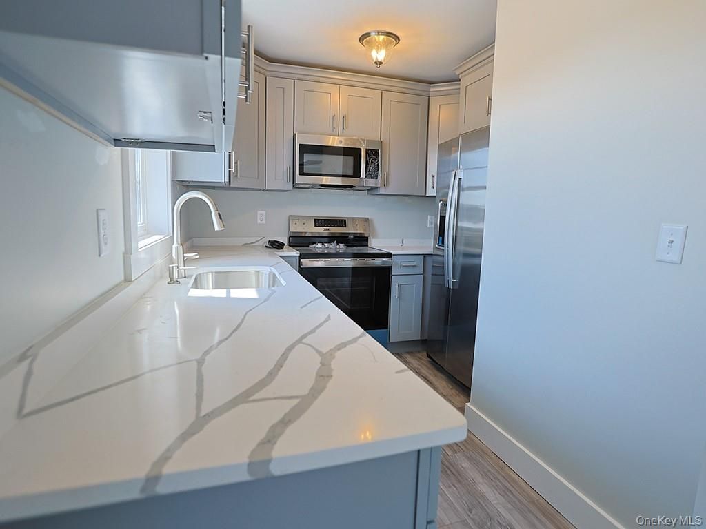 Interior, Kitchen, Stainless Steel Appliances, Wood Texture Flooring