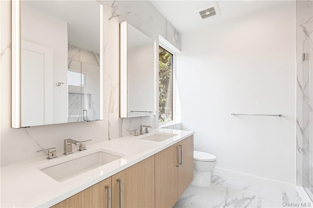 Bathroom, Dual Sink Vanities, Interior, Marble, Marble Walls