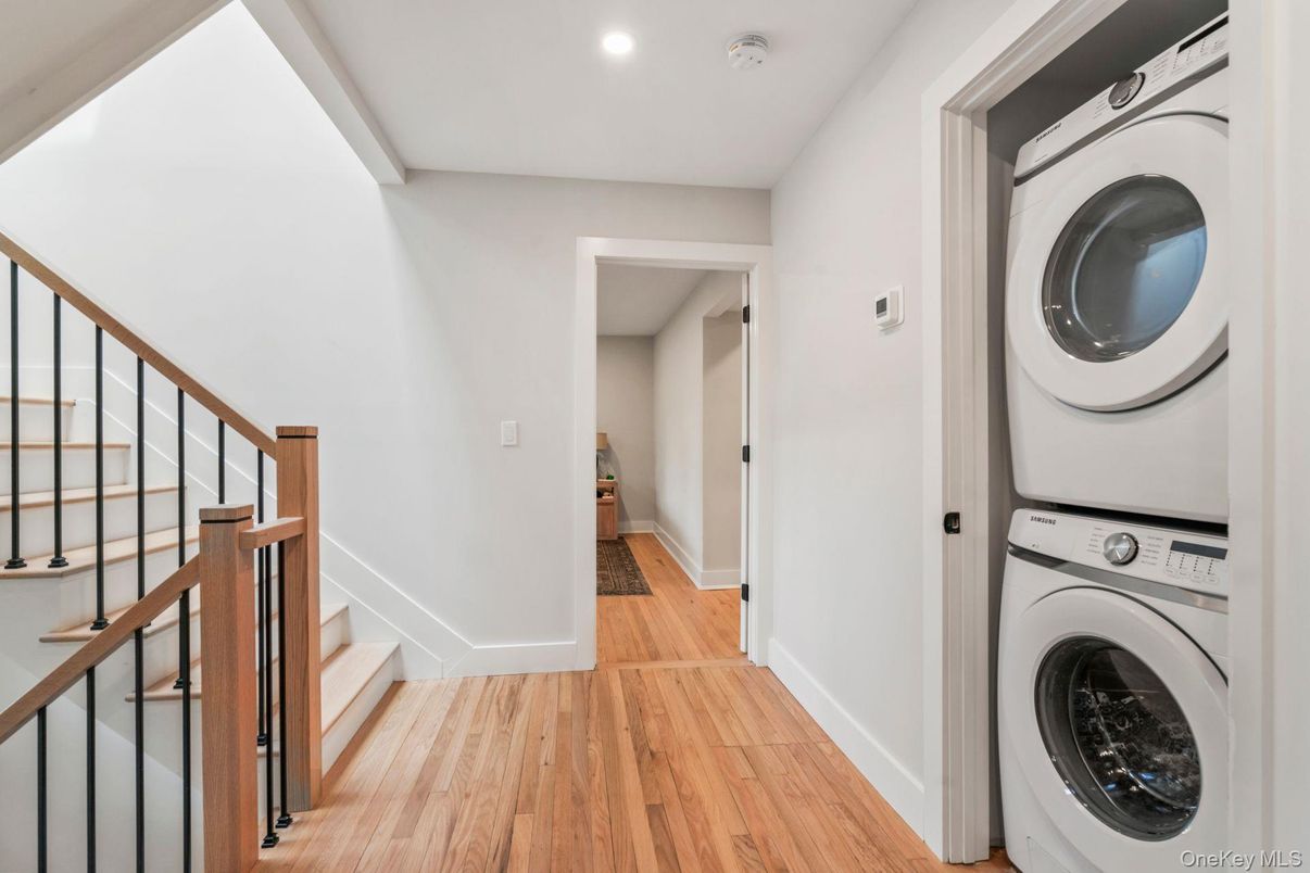 Interior, Recessed Lighting, Utility Closets, Washer, Wood Texture Flooring
