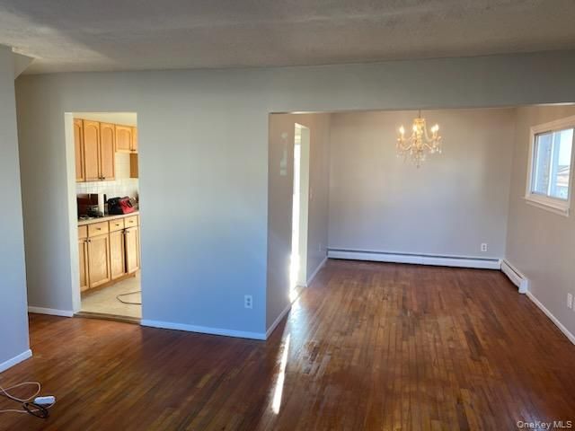 Chandelier, Empty room, Interior, Kitchen, Wood Texture Flooring
