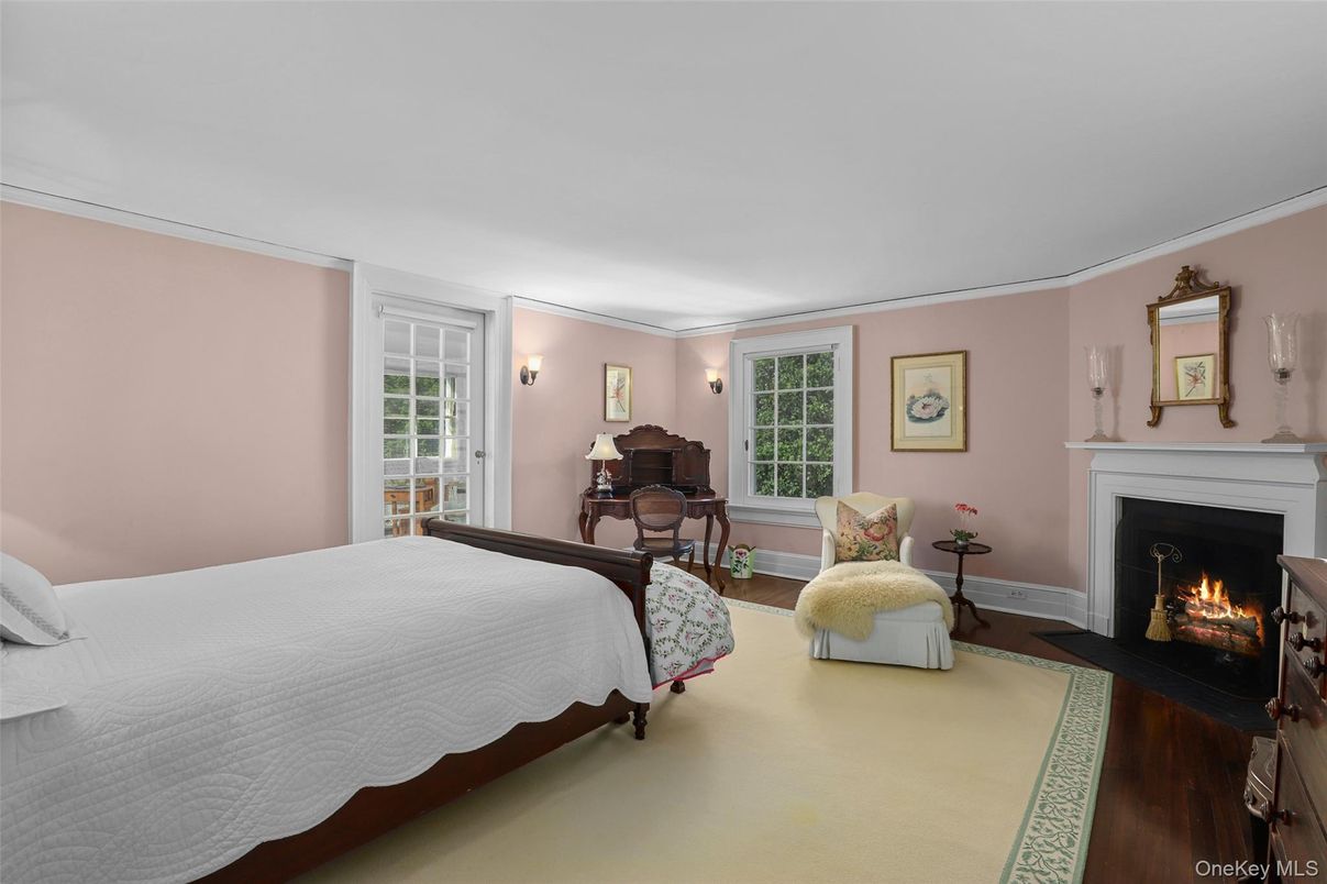 Bedroom, Fireplace, Interior