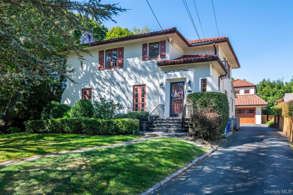 Backyard, Detached Garage, Exterior, Facade, Spanish Mediterranean
