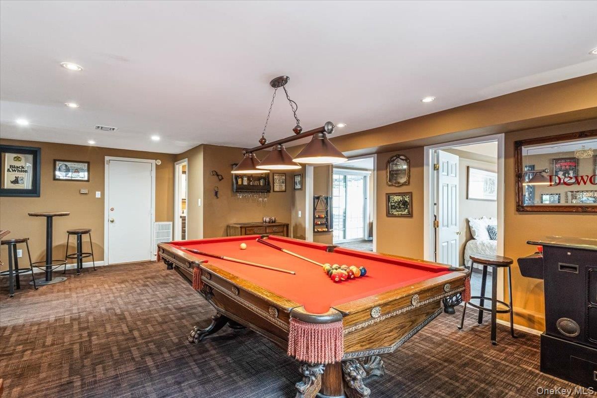 Billiard Table, Game Room, Interior, Pendant Lights, Recessed Lighting