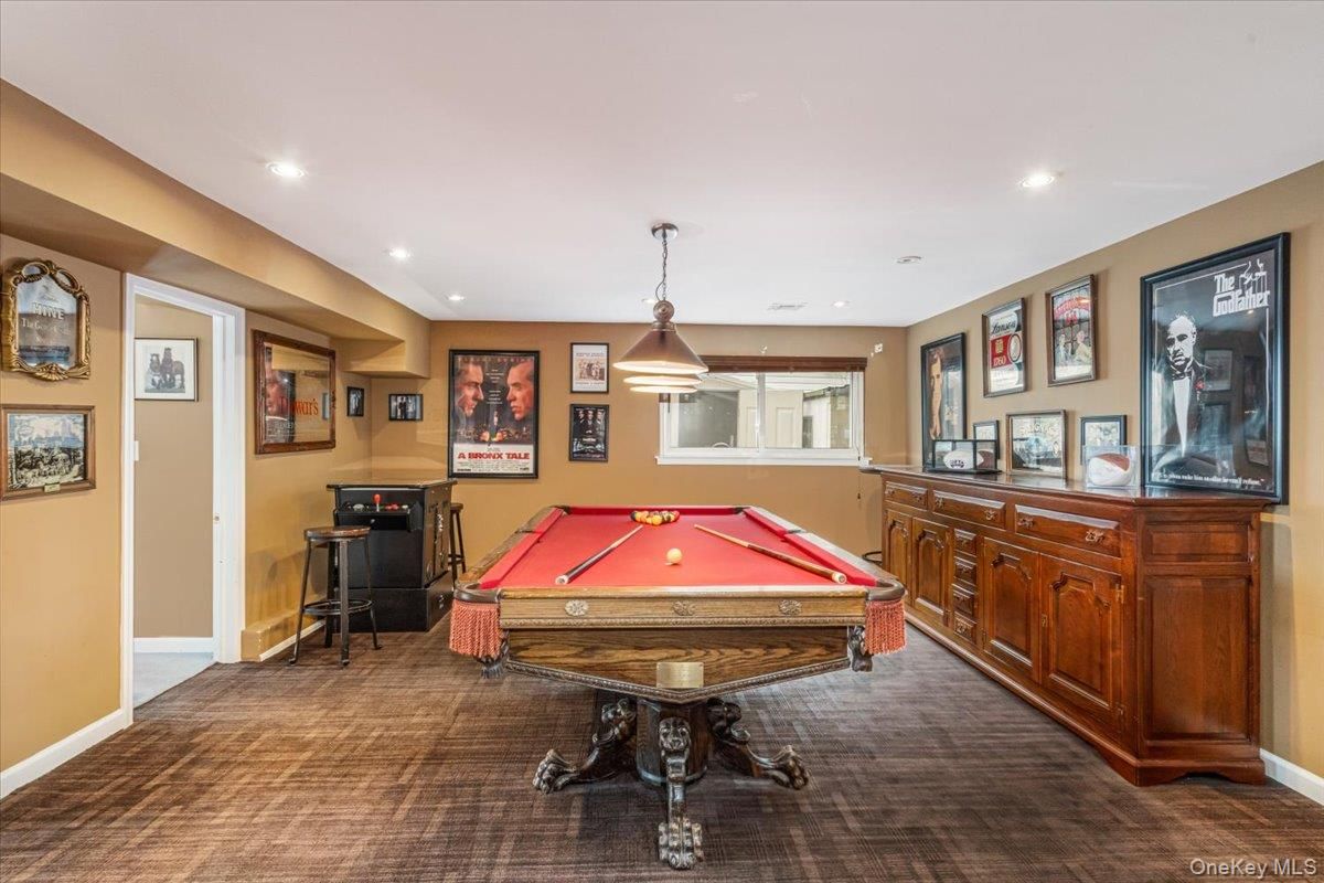 Billiard Table, Game Room, Interior, Pendant Lights, Recessed Lighting