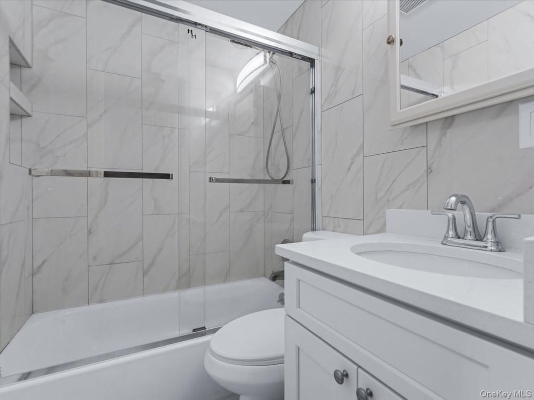 Bathroom, Glass Shower, Interior, Marble Walls