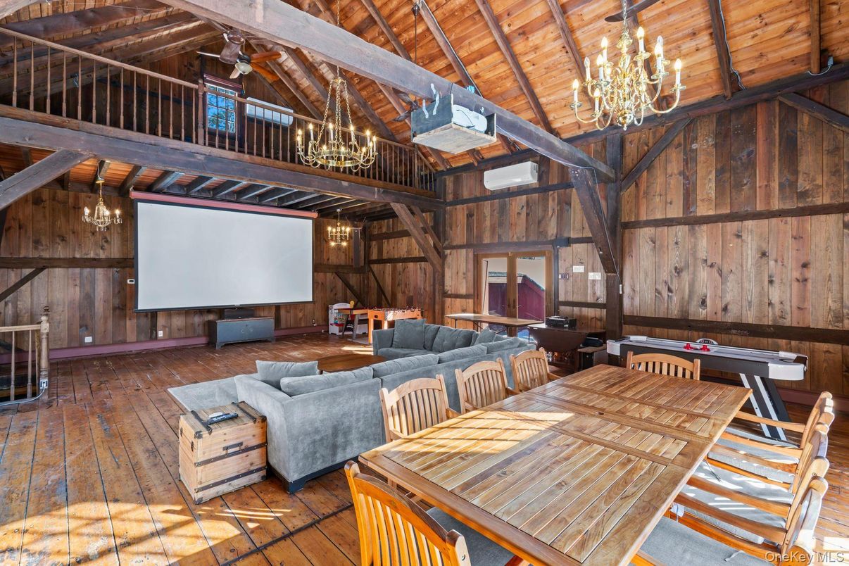 Chandelier, Dining room, Interior, Living room, Wooden Beams, Wooden Ceilings, Wood Texture Flooring, Wooden Walls