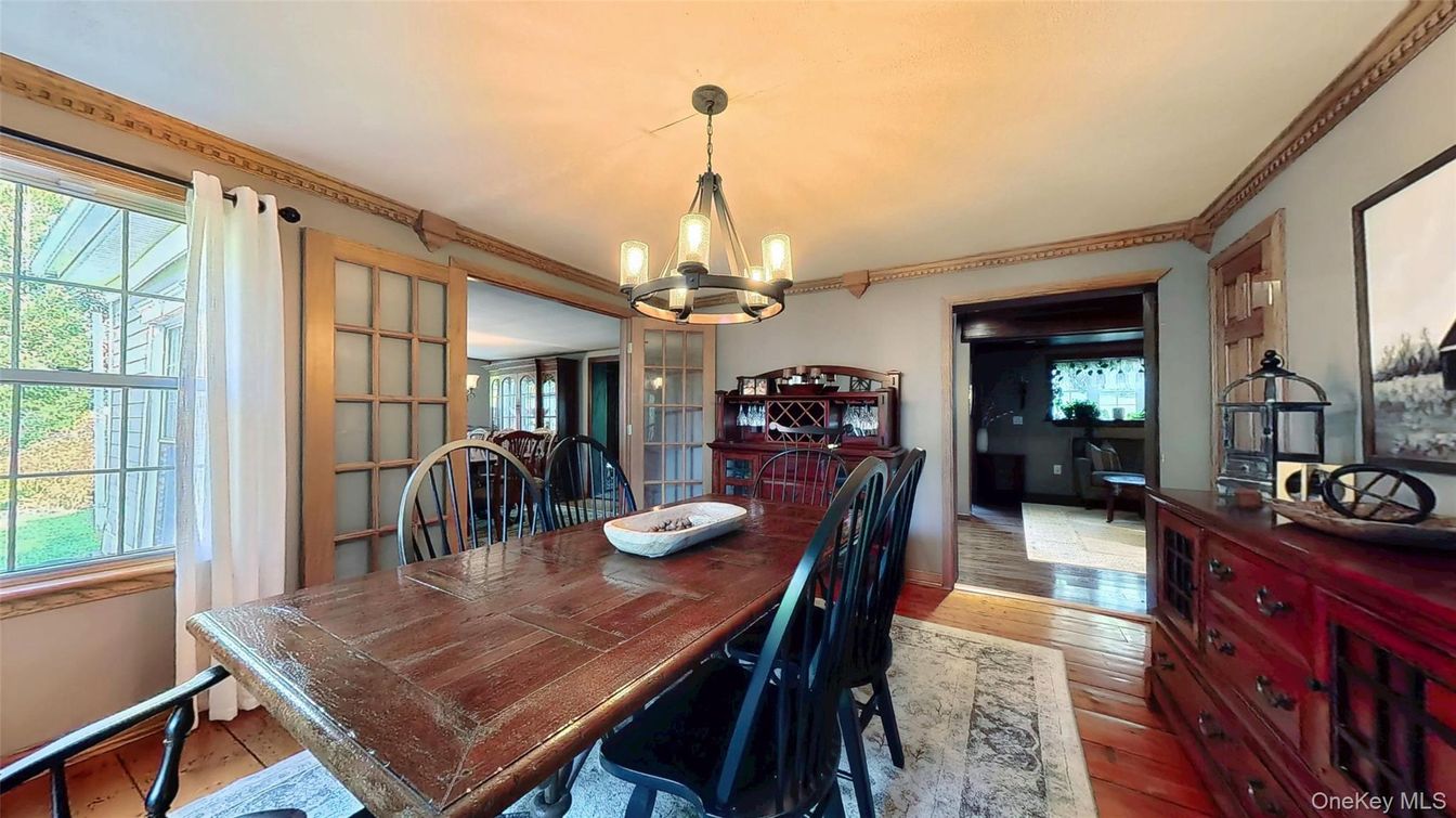 Chandelier, Dining room, Interior, Wood Texture Flooring