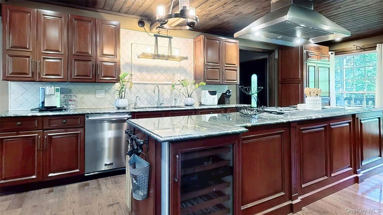 Interior, Kitchen, Stainless Steel Appliances, Wooden Ceilings, Wood Texture Flooring