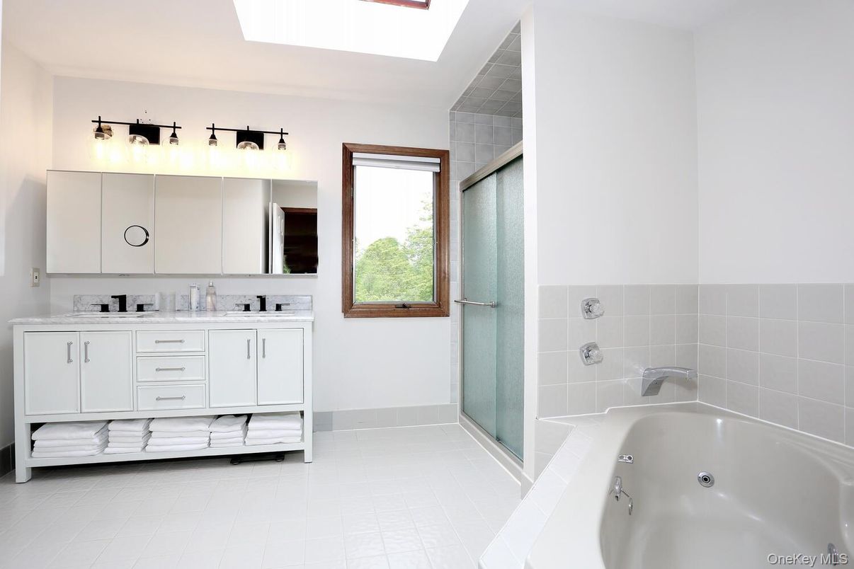Bathroom, Dual Sink Vanities, Glass Shower, Interior