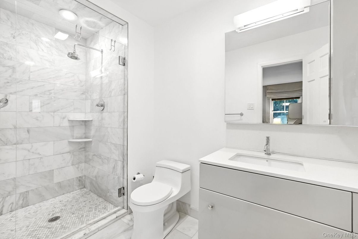 Bathroom, Glass Shower, Interior, Marble, Marble Walls