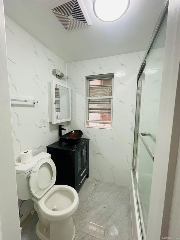 Bathroom, Glass Shower, Interior, Marble Walls