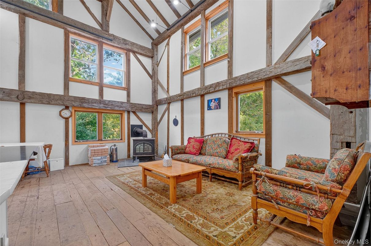 Fireplace, Interior, Living room, Wooden Beams, Wood Texture Flooring