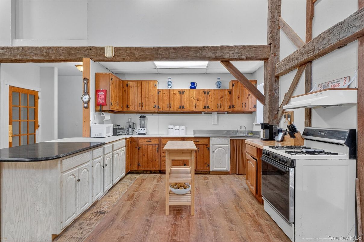 Interior, Kitchen, Wooden Beams, Wood Texture Flooring