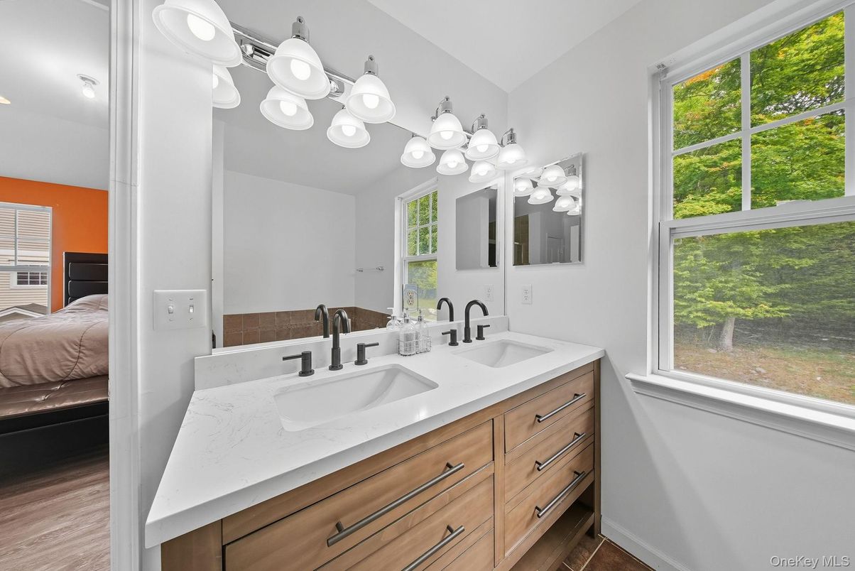 Bathroom, Bedroom, Dual Sink Vanities, Interior, Wood Texture Flooring