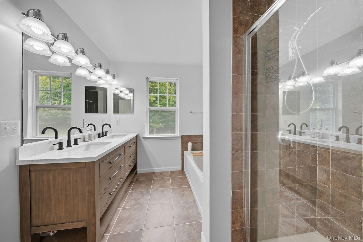 Bathroom, Dual Sink Vanities, Glass Shower, Interior