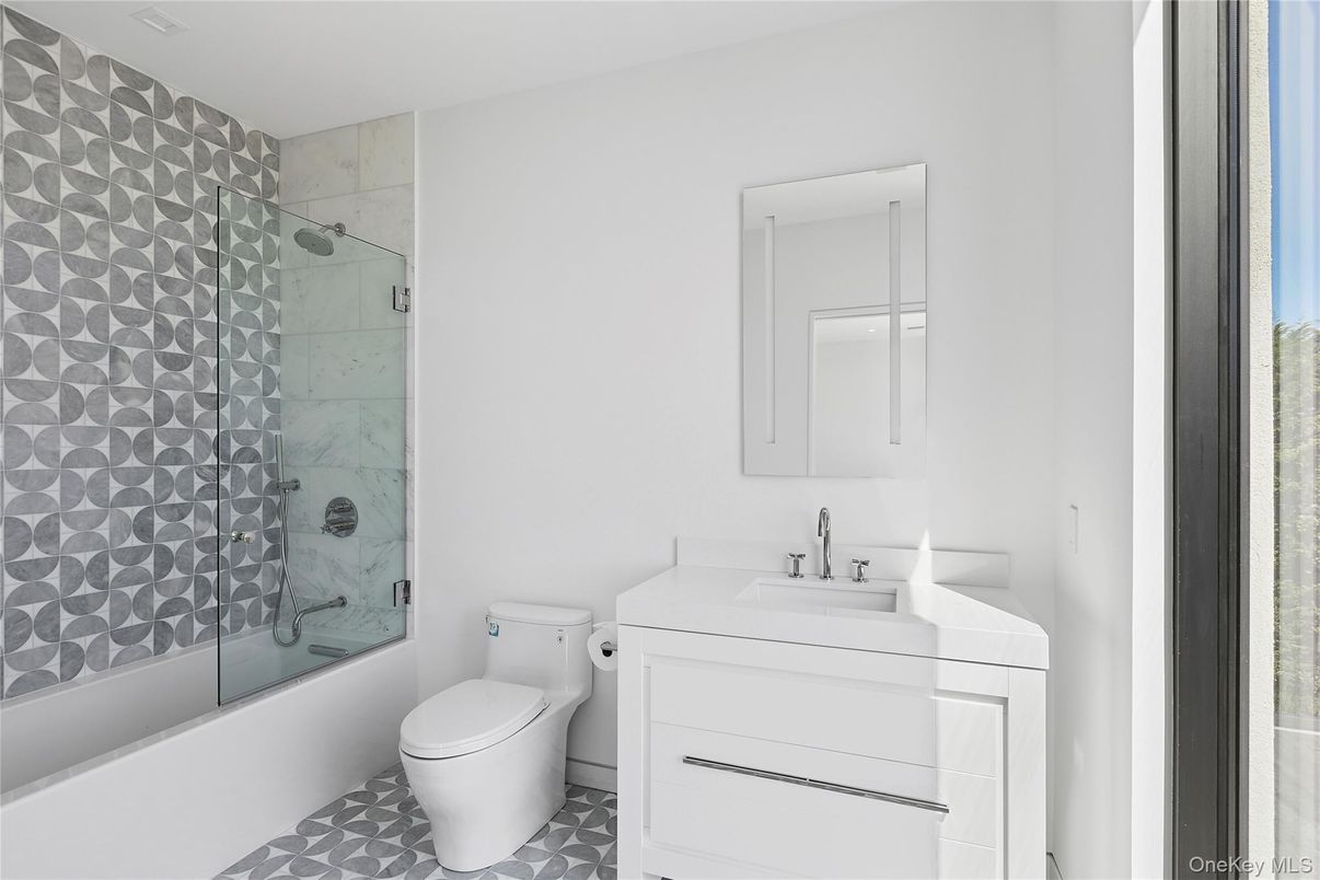 Bathroom, Glass Shower, Interior, Marble Walls