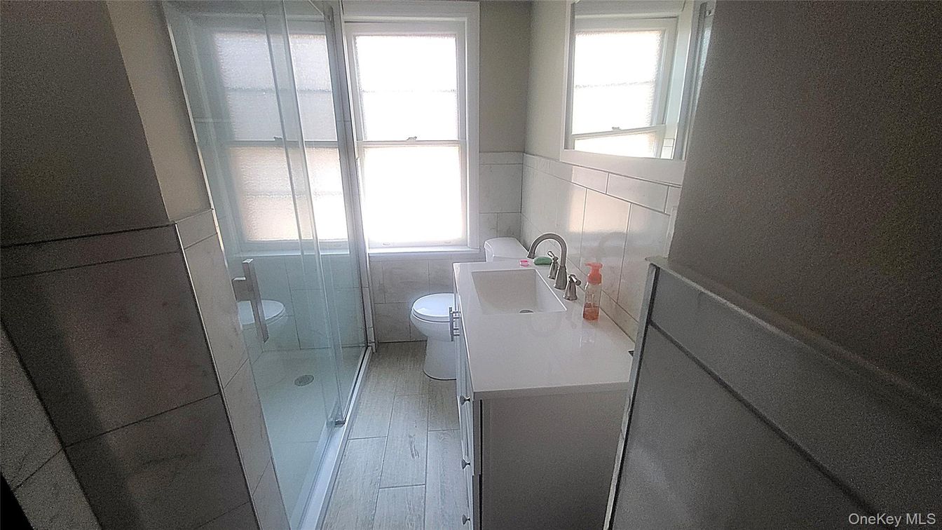 Bathroom, Glass Shower, Interior, Wood Texture Flooring