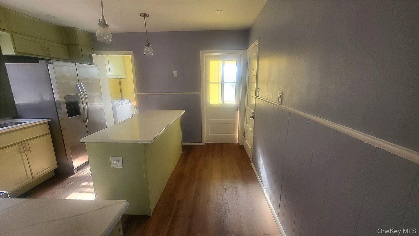 Interior, Kitchen, Pendant Lights, Stainless Steel Appliances, Wood Texture Flooring