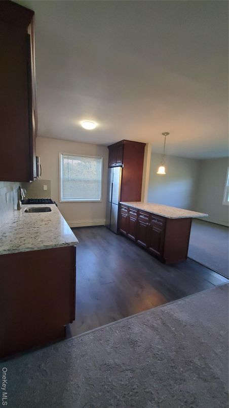 Interior, Kitchen, Pendant Lights, Wood Texture Flooring