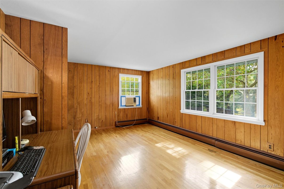 Home Office, Interior, Wood Texture Flooring, Wooden Walls