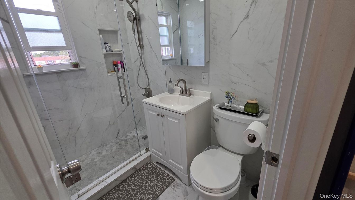 Bathroom, Glass Shower, Interior, Marble Walls