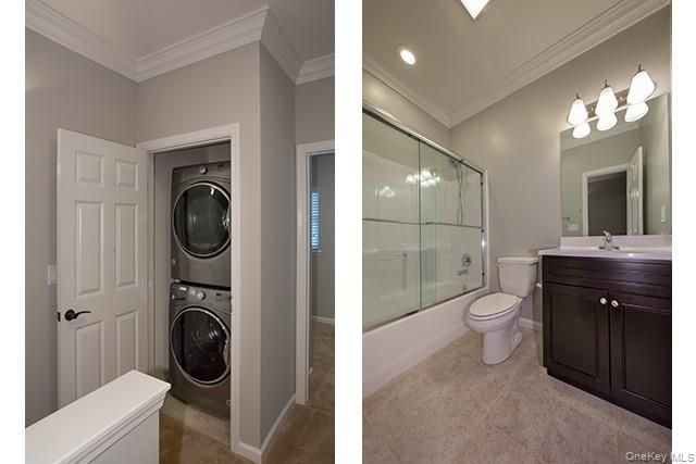 Bathroom, Glass Shower, Interior, Recessed Lighting, Utility Closets, Washer