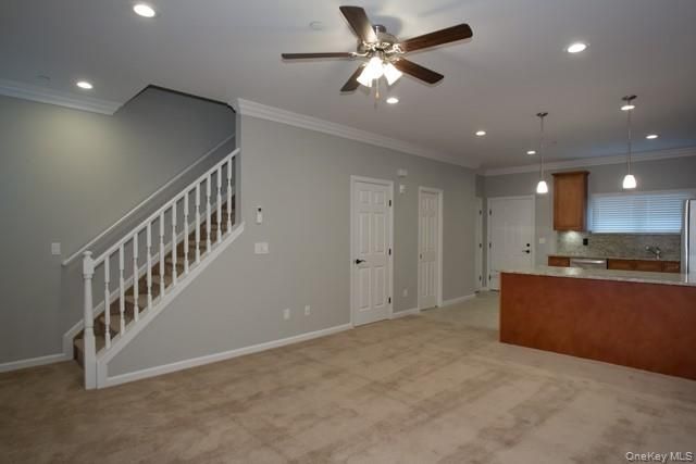 Empty room, Interior, Kitchen, Pendant Lights, Recessed Lighting