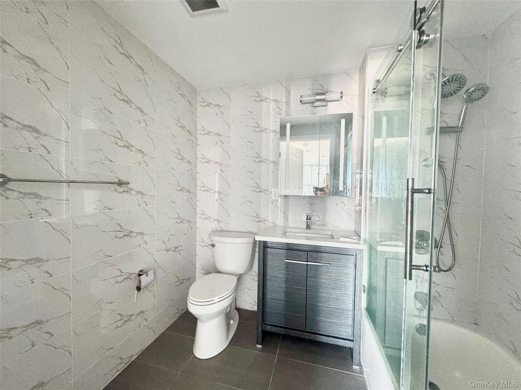 Bathroom, Glass Shower, Interior, Marble Walls