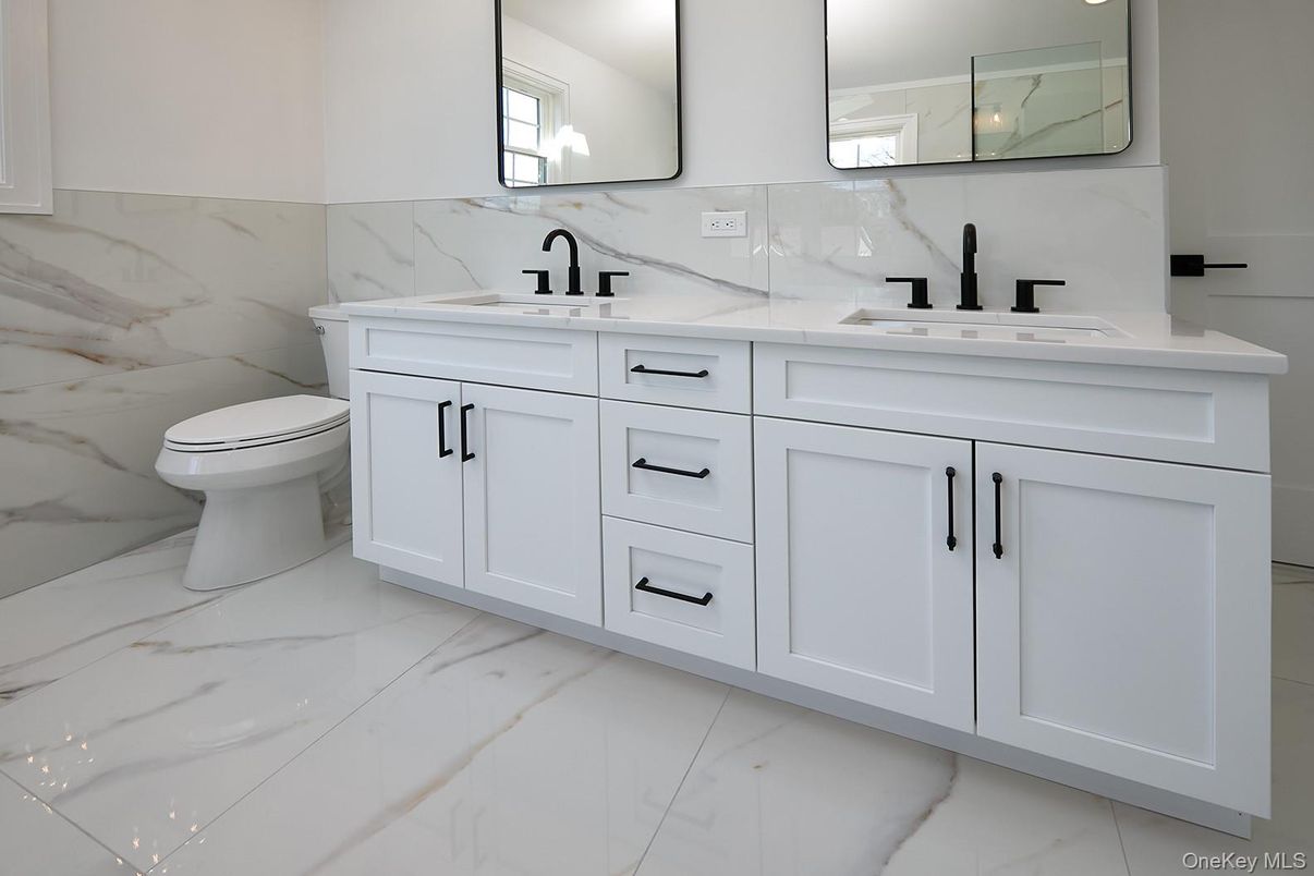 Bathroom, Dual Sink Vanities, Interior, Marble, Marble Walls