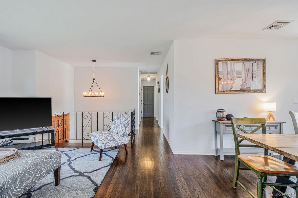 Home Office, Interior, Pendant Lights, Wood Texture Flooring