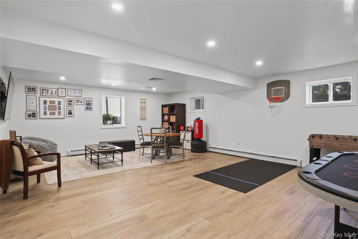 Game Room, Interior, Recessed Lighting, Wood Texture Flooring