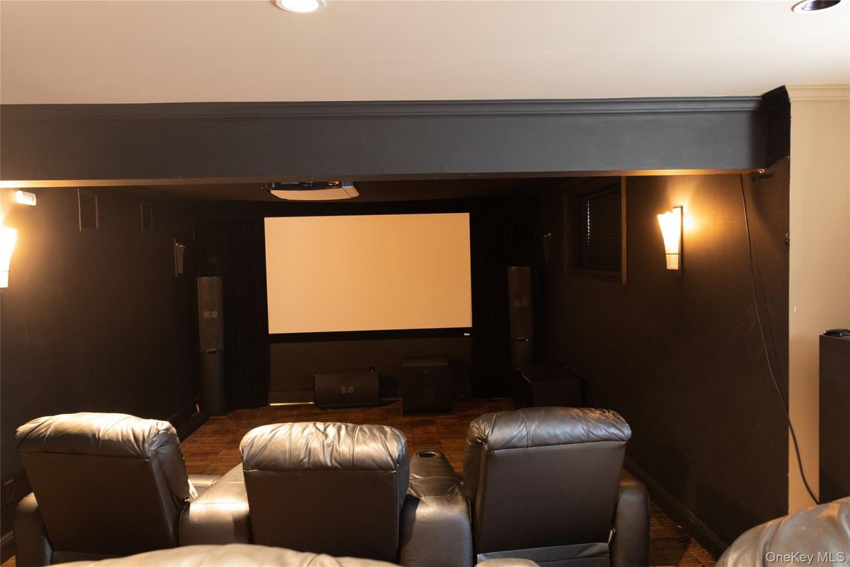 Home Theatre Room, Interior, Projection Screen, Theatre Room, Wood Texture Flooring