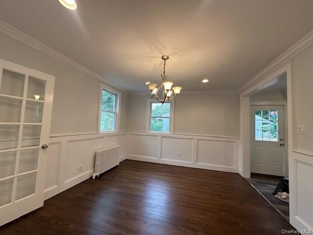 Chandelier, Empty room, Interior, Recessed Lighting, Wood Texture Flooring
