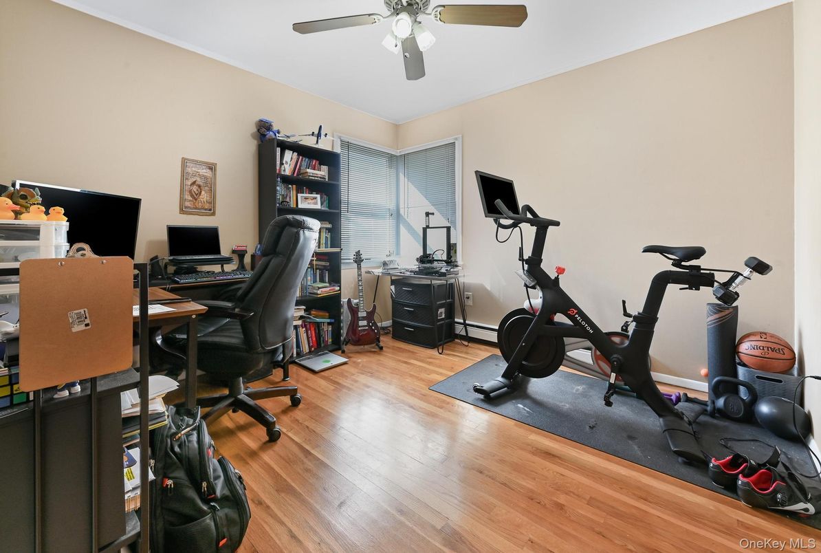 Fitness Equipment, Home Office, Interior, Wood Texture Flooring