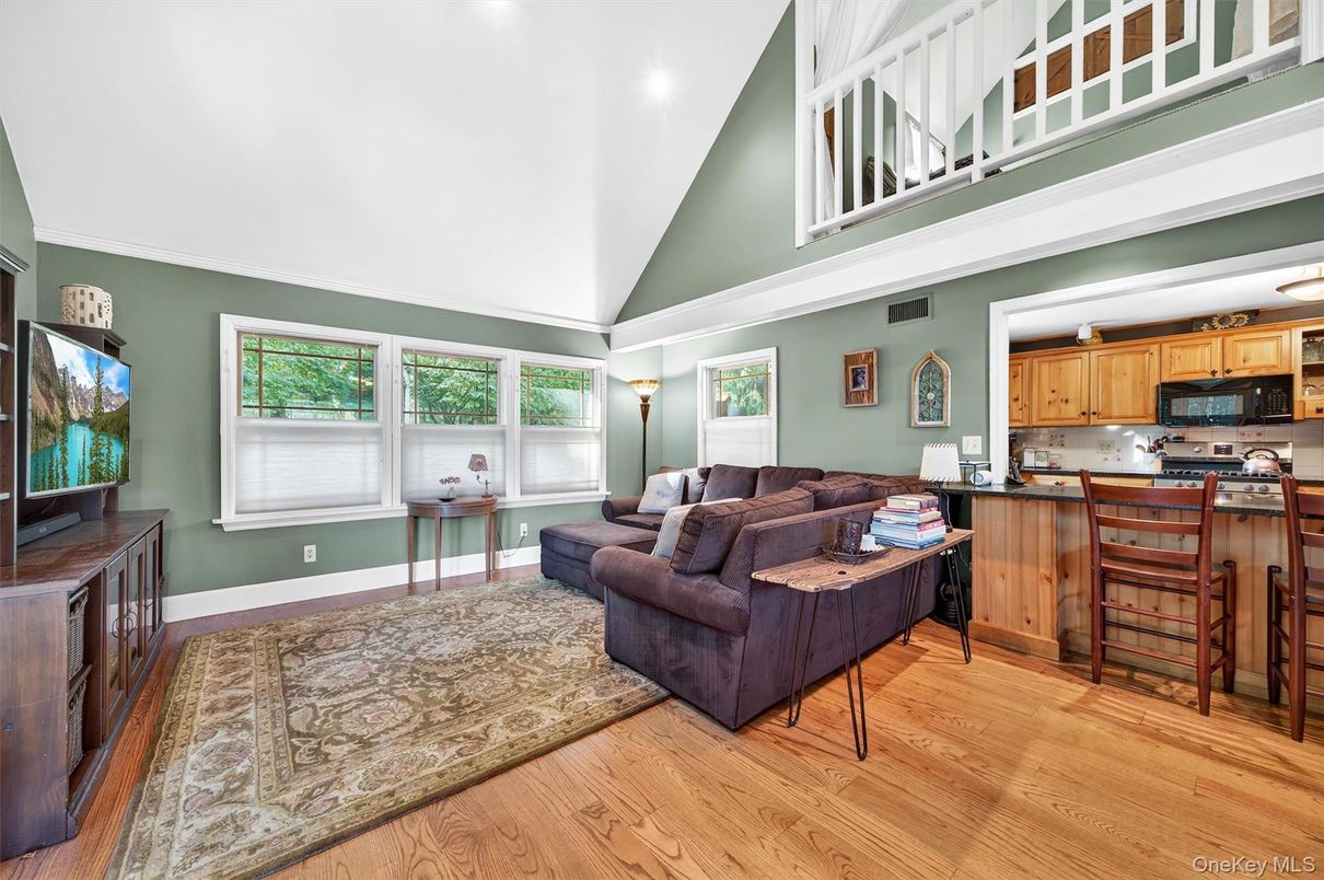Interior, Kitchen, Living room, Stainless Steel Appliances, Wood Texture Flooring