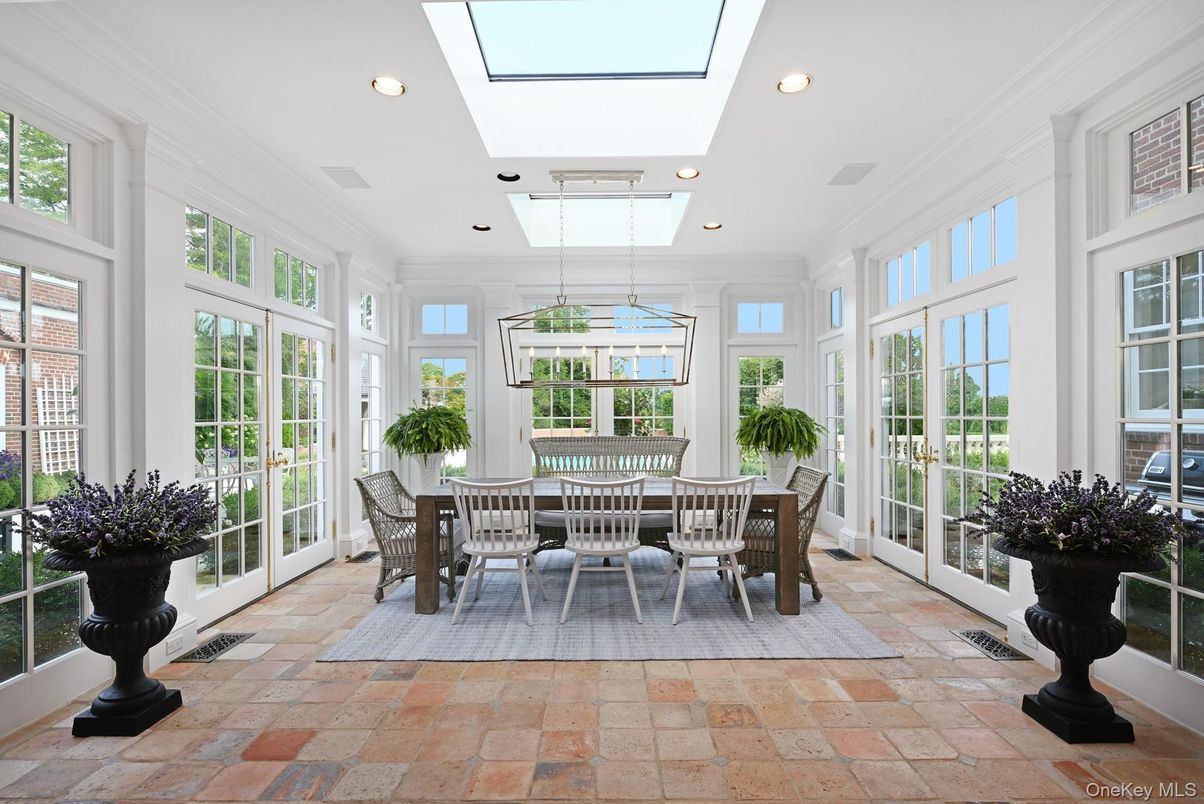 Dining room, Glass Ceilings, Interior, Pendant Lights, Recessed Lighting, Sun Room