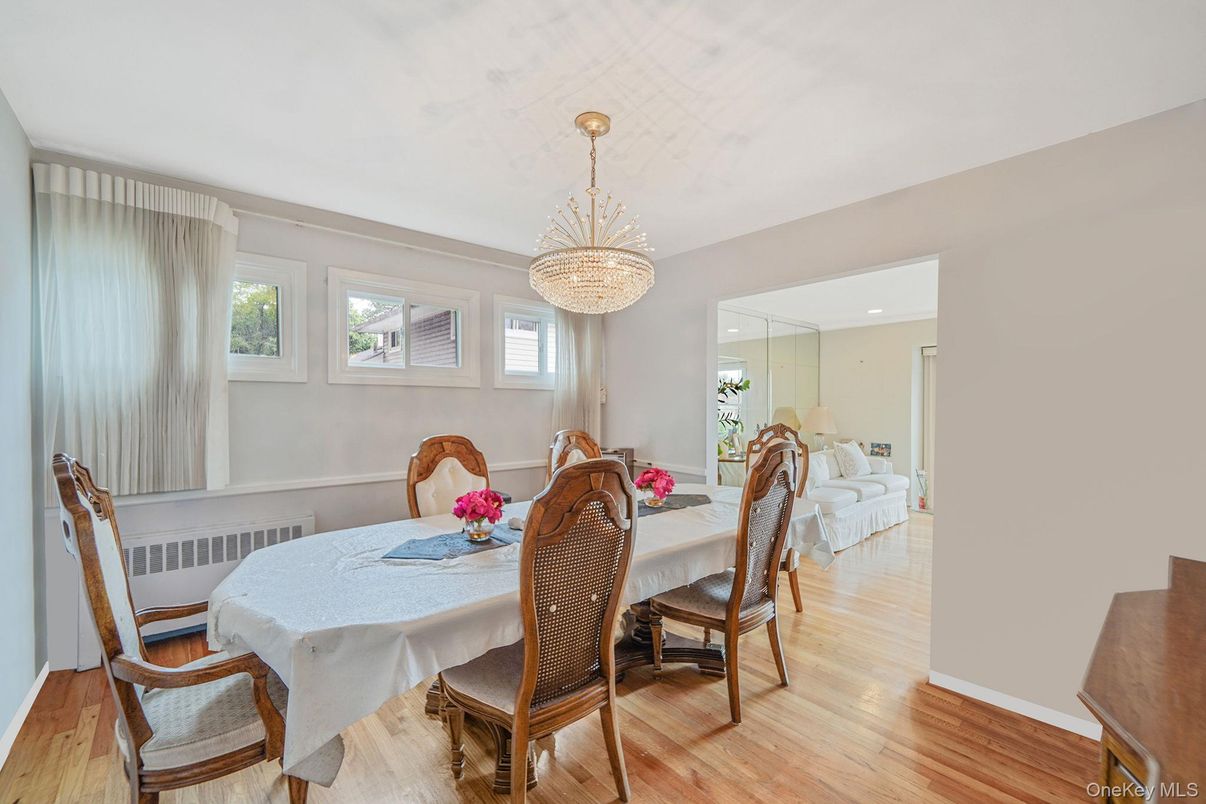 Chandelier, Dining room, Interior, Wood Texture Flooring