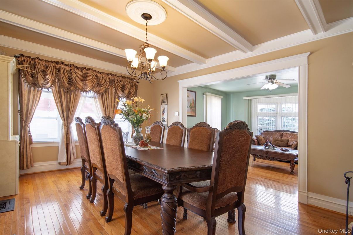 Chandelier, Dining room, Interior, Wood Texture Flooring