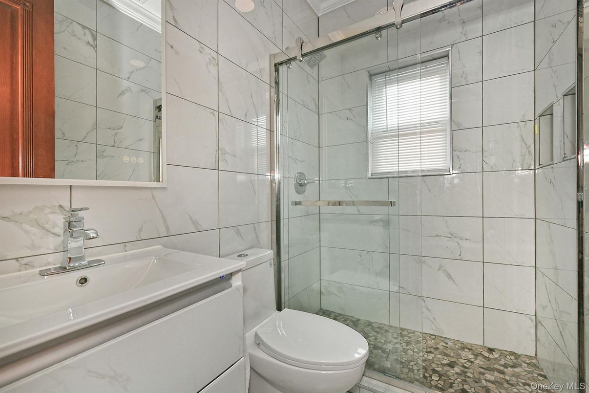 Bathroom, Glass Shower, Interior, Marble Walls