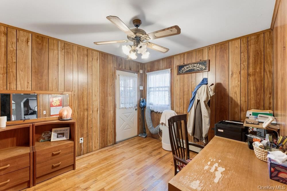 Home Office, Interior, Wood Texture Flooring, Wooden Walls